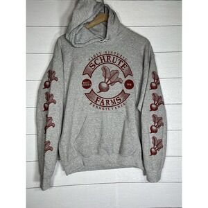 The Office Dwight Schrute Farms Beets Grey Hoodie Sweatshirt TV Show Medium